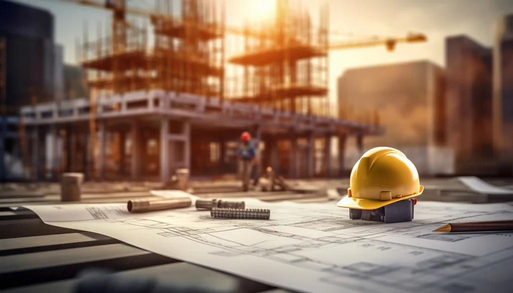 Digital Building Construction Engineering Project Futuristic Concept